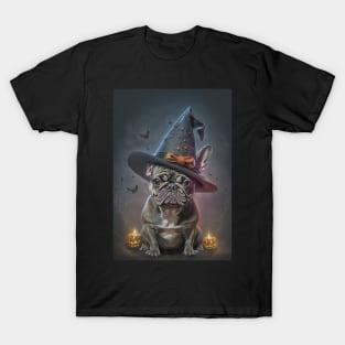 French Bulldog Halloween Witch Card T-Shirt